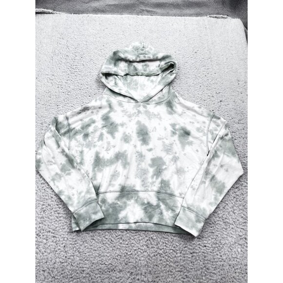 Women's Offline Aerie Green White Tie Dye Oversized Hoodie Sweatshirt Size S - Picture 2 of 10